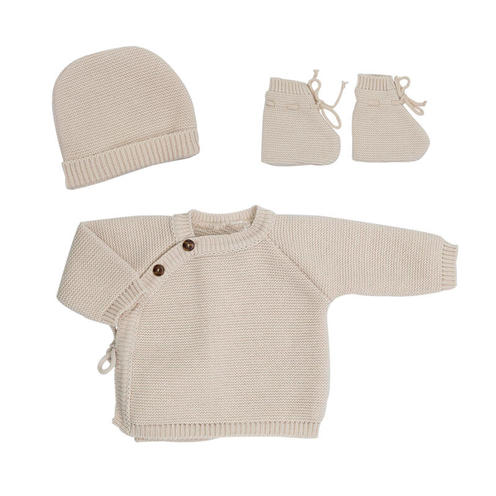 Lot de Brassière, bonnet, chausson - Sable - TROIS KILOS SEPT