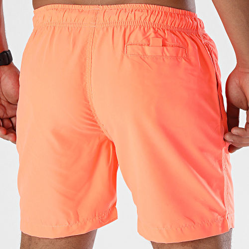 Short De Bain Script Orange Fluo