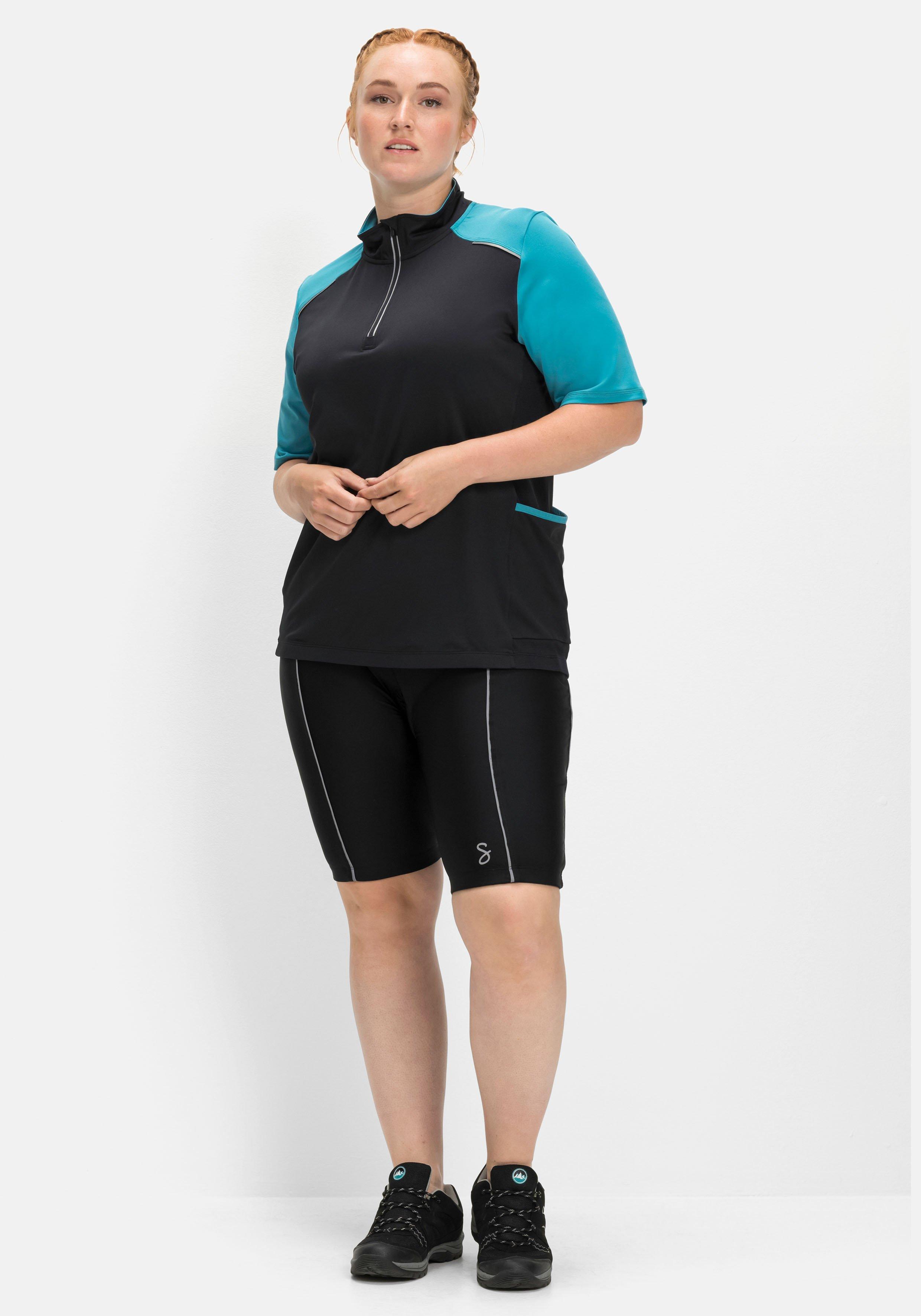 Fahrradshirt mit Reißverschluss am Stehkragen