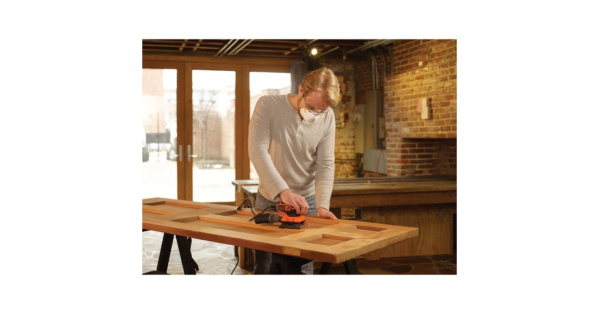 BLACK+DECKER220W 1/4 vel schuurmachine met handpalmschakelaar KA450-QS vlakschuurmachine  (Oranje/zwart)