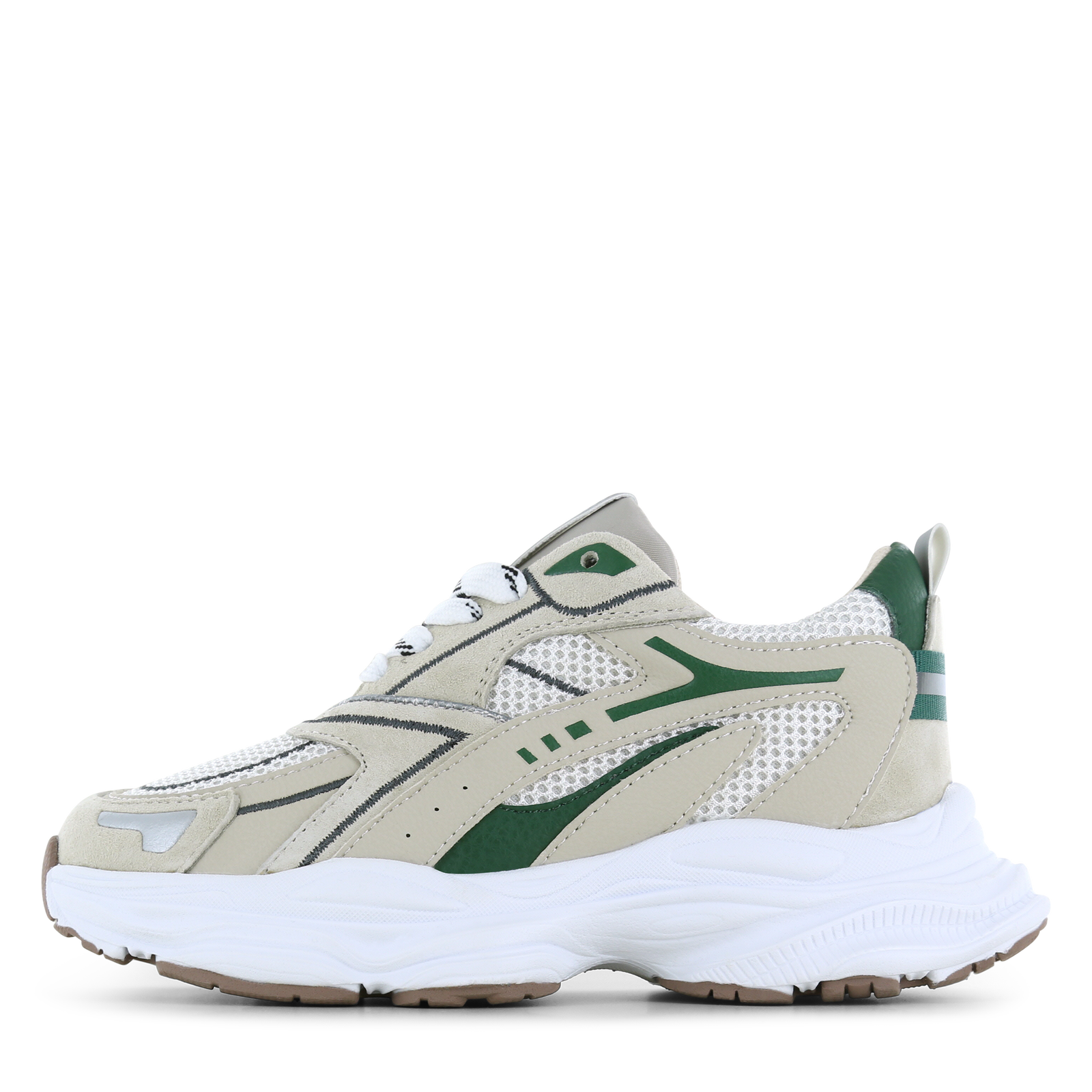 Shoesme beige-groene sneaker Mesh, Microfiber leer, Suède | Jongens schoene