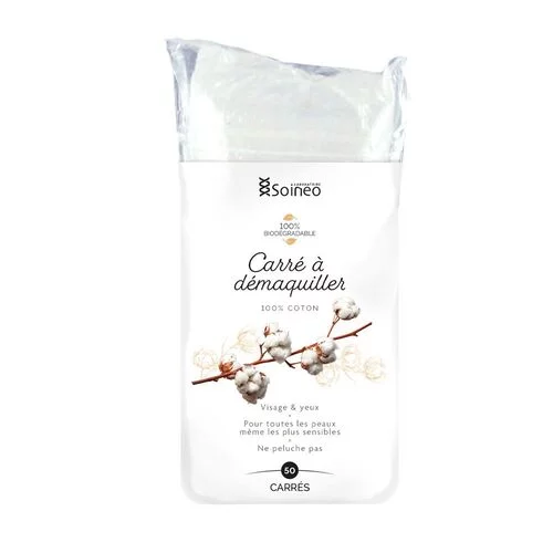 Carré à Démaquiller Soineo - 50 Carrés Coton