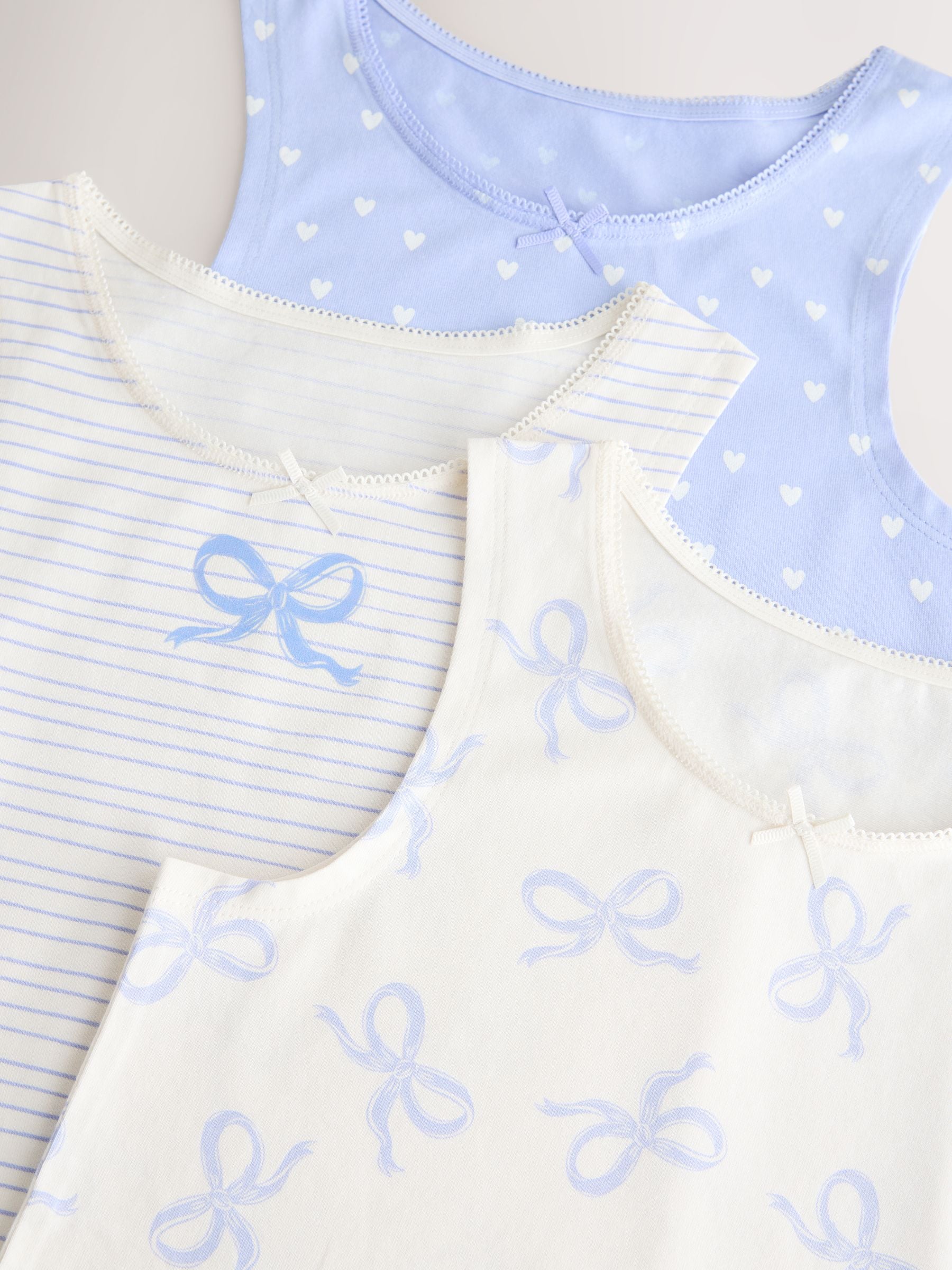 Blauw - Set van 3 hemdjes met print (1,5-16 jr)