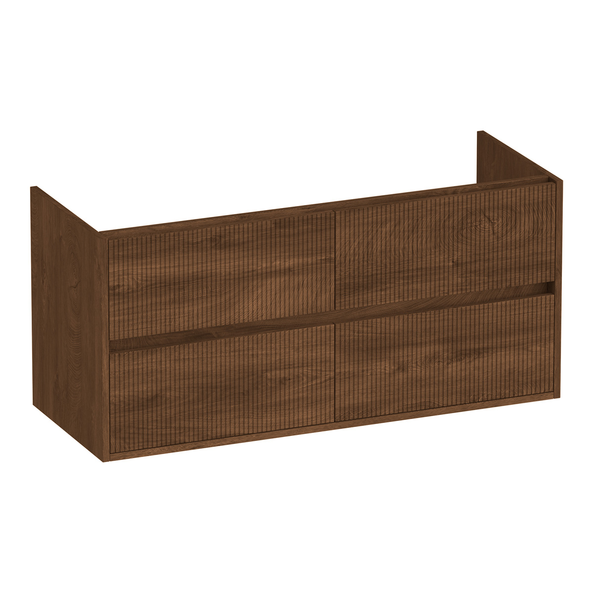 Brauer Adore Wavy onderkast ribbelfront 120cm met 4 softclose lades forest cacao