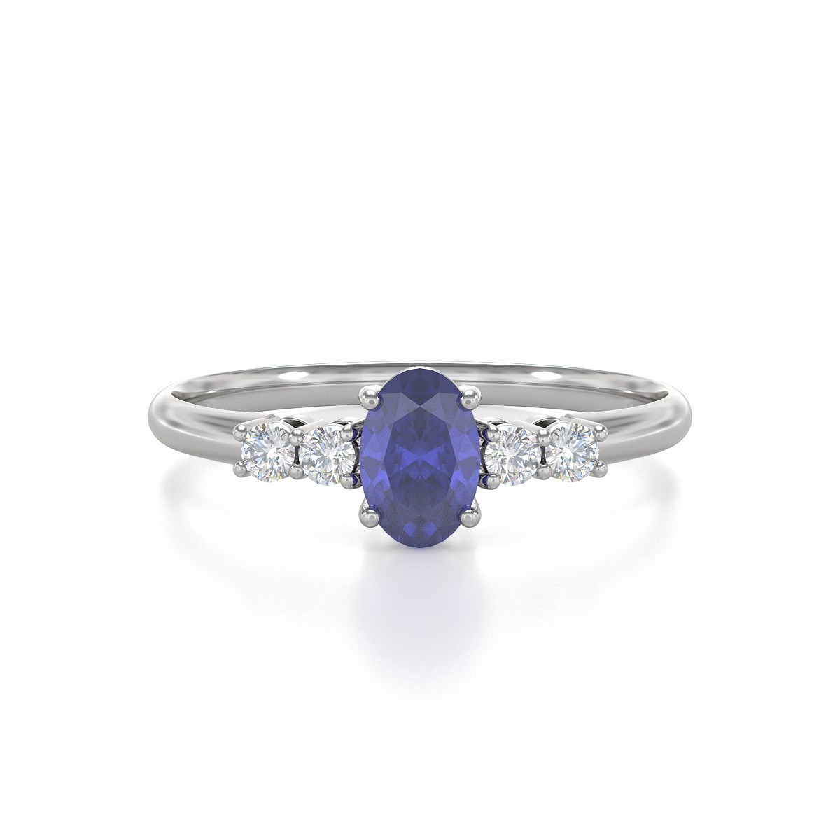 Bague ADEN Tanzanite et diamants sur Argent 925 1.6grs