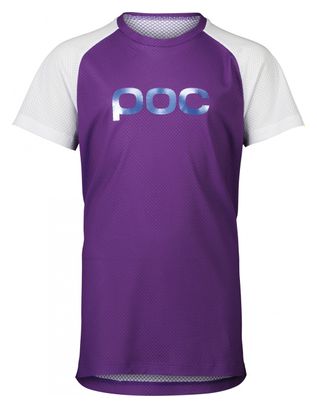 Maillot Manches Courtes Enfant POC Essential MTB Violet/Blanc