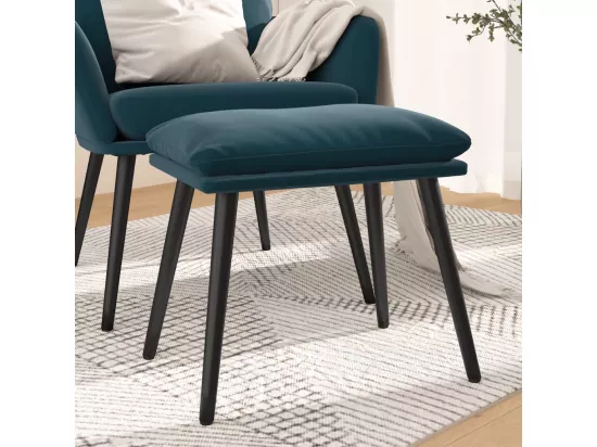 Repose-pied Bleu 45x29,5x35 cm Velours
