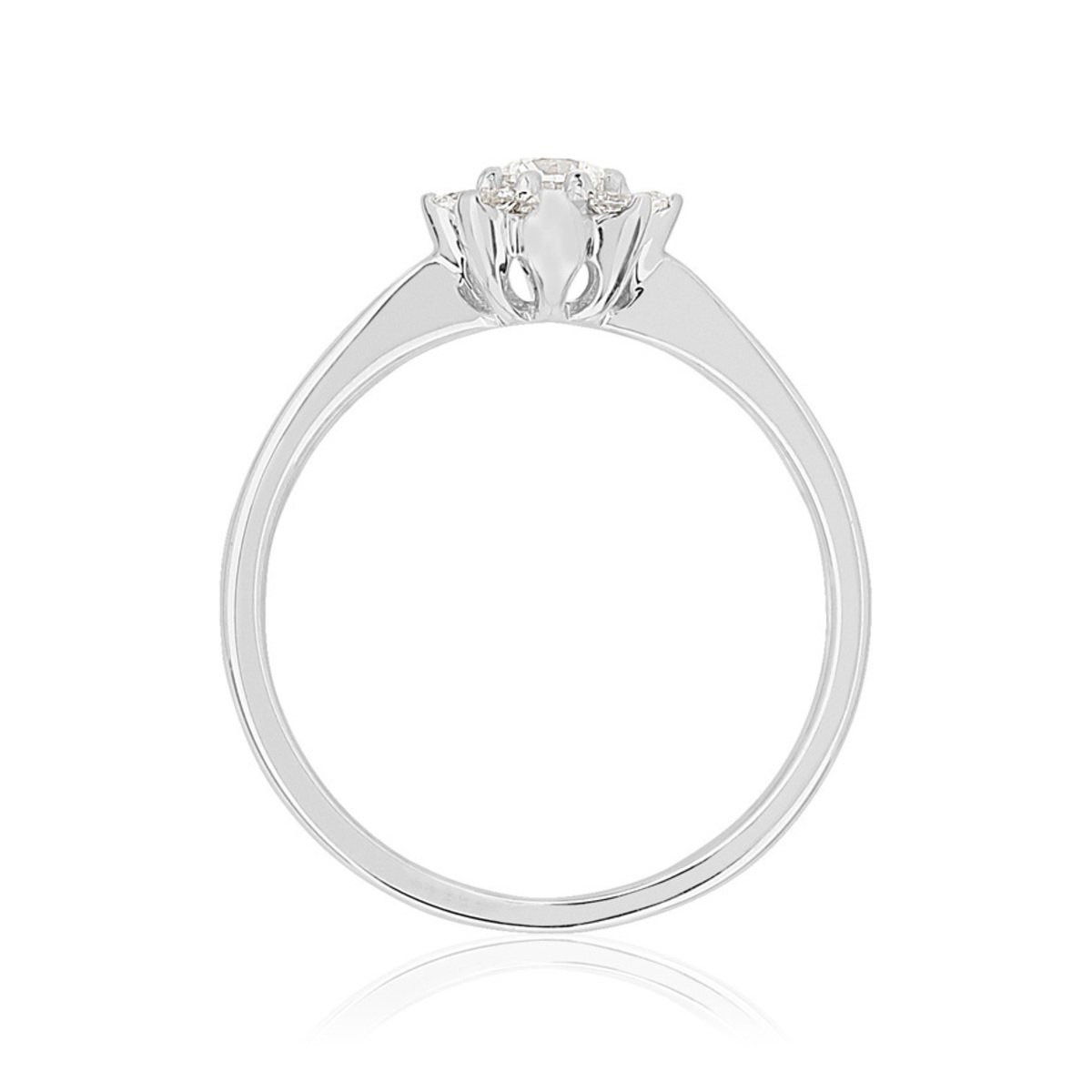 Bague or 750 blanc diamants synthétiques 0.40 carat