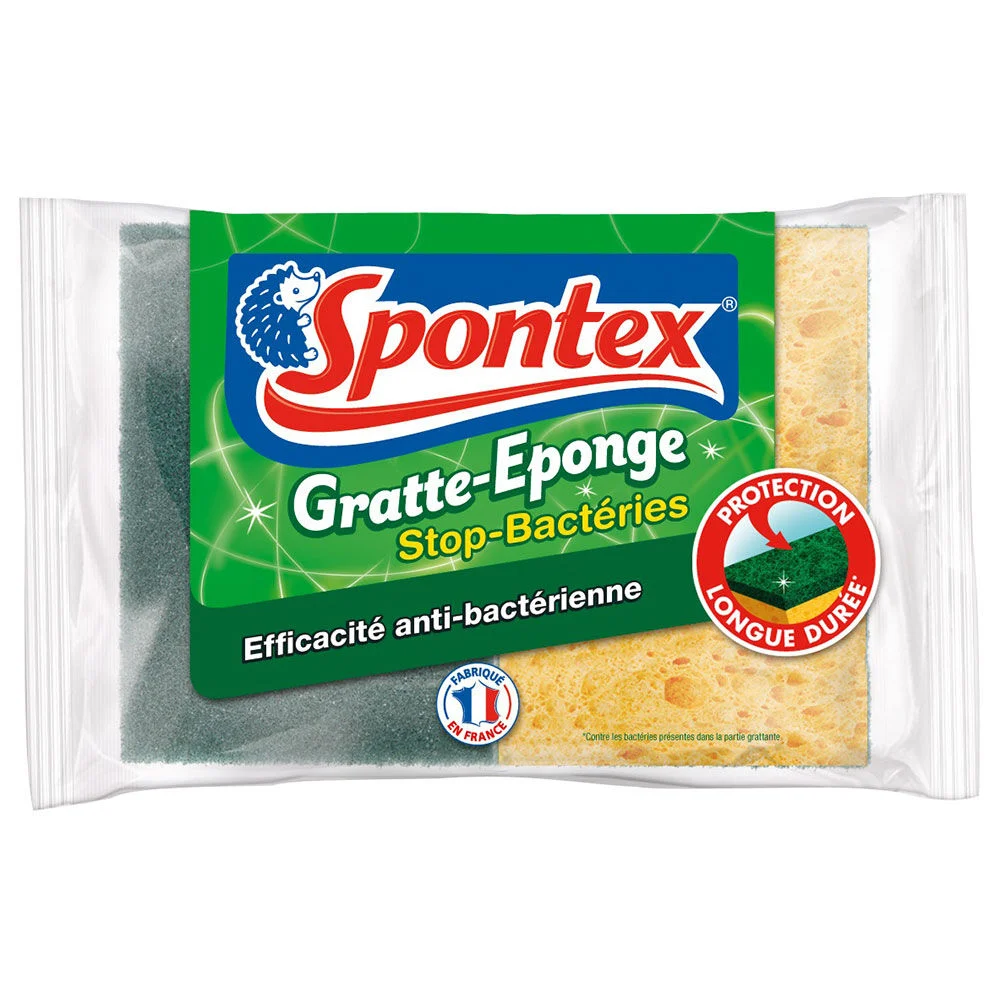 Éponge grattante stop bactérie Spontex x 2