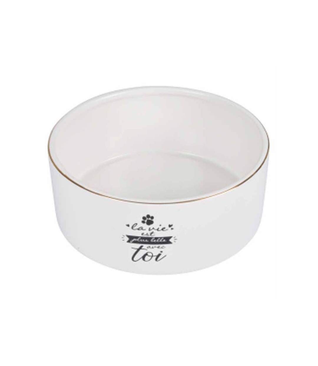 Paris Prix - Gamelle Pour Chien & Chat la Belle Vie 16cm Blanc