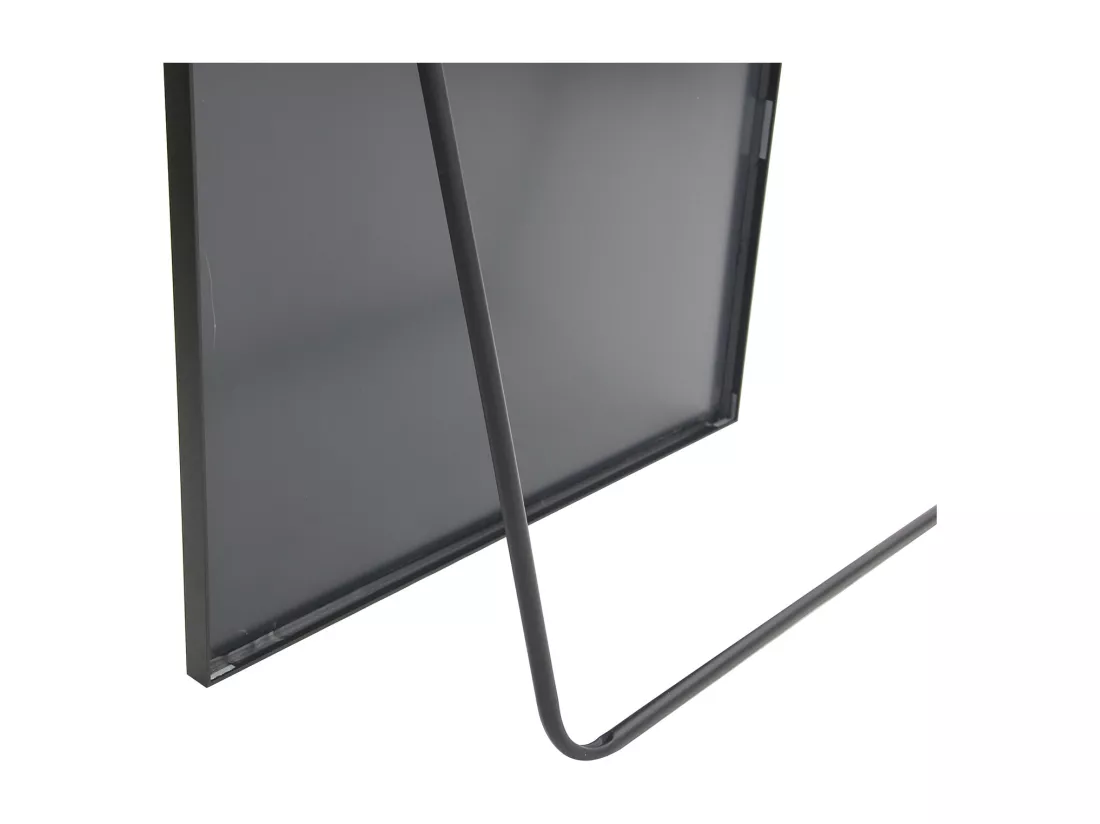 Miroir pleine longueur 180 x 80 cm, sur pied, suspendu ou appuyé, grand miroir de sol avec cadre en alliage d'aluminium noir pour salon ou chambre à coucher, Arc