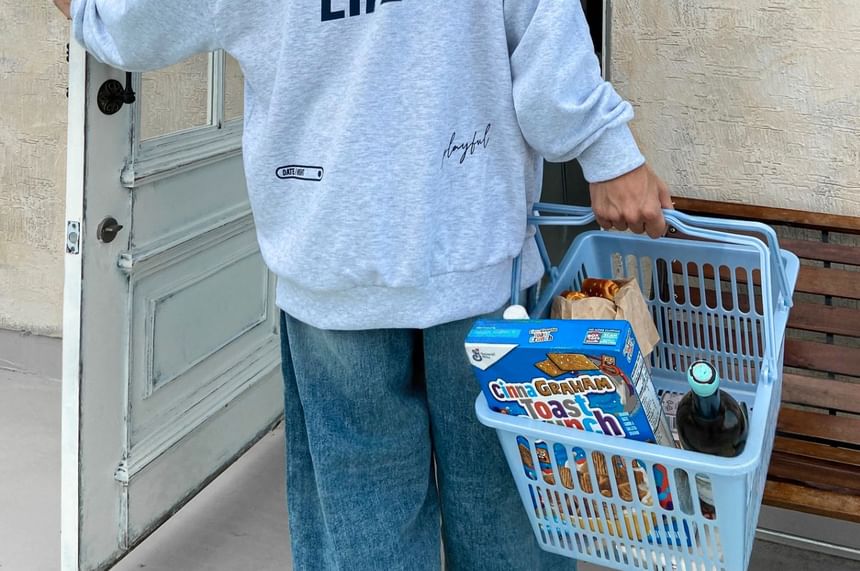 SeoulPop - Sweatshirt met losse pasvorm en letters