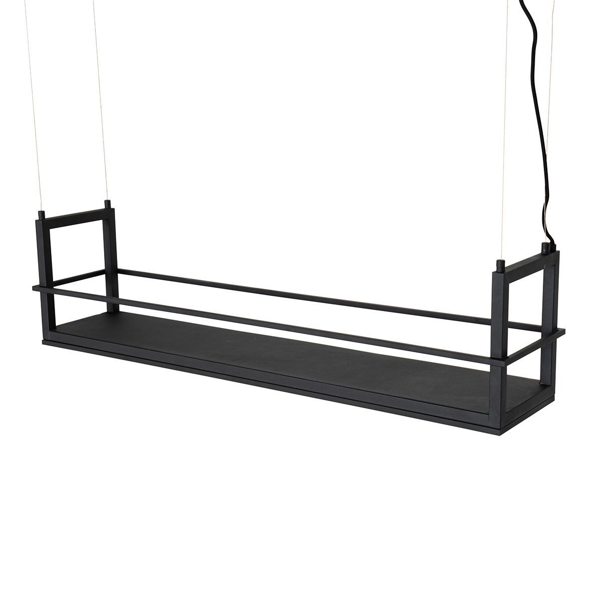 Hanglamp zwart met rek incl. LED 3-staps dimbaar - Cage Rack