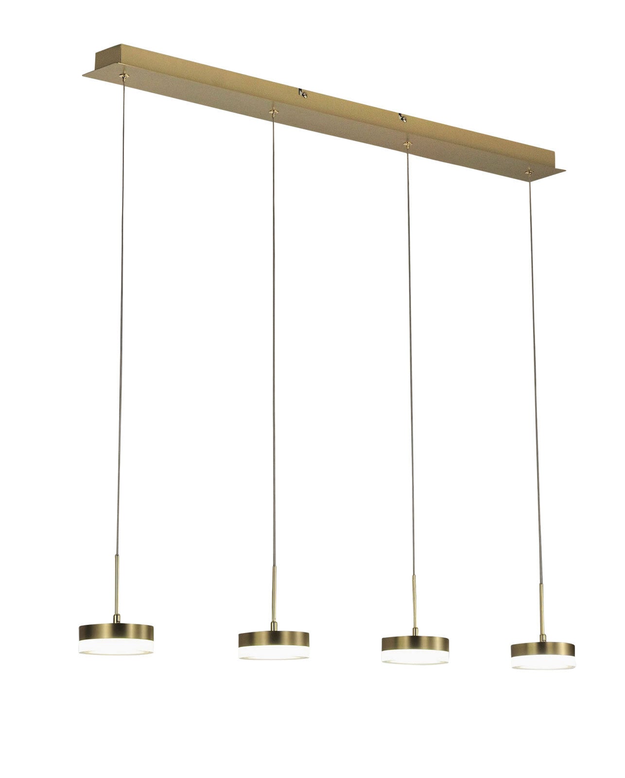 FABAS LUCE LED Balkenpendel DUNK 4-flg messingfarbig