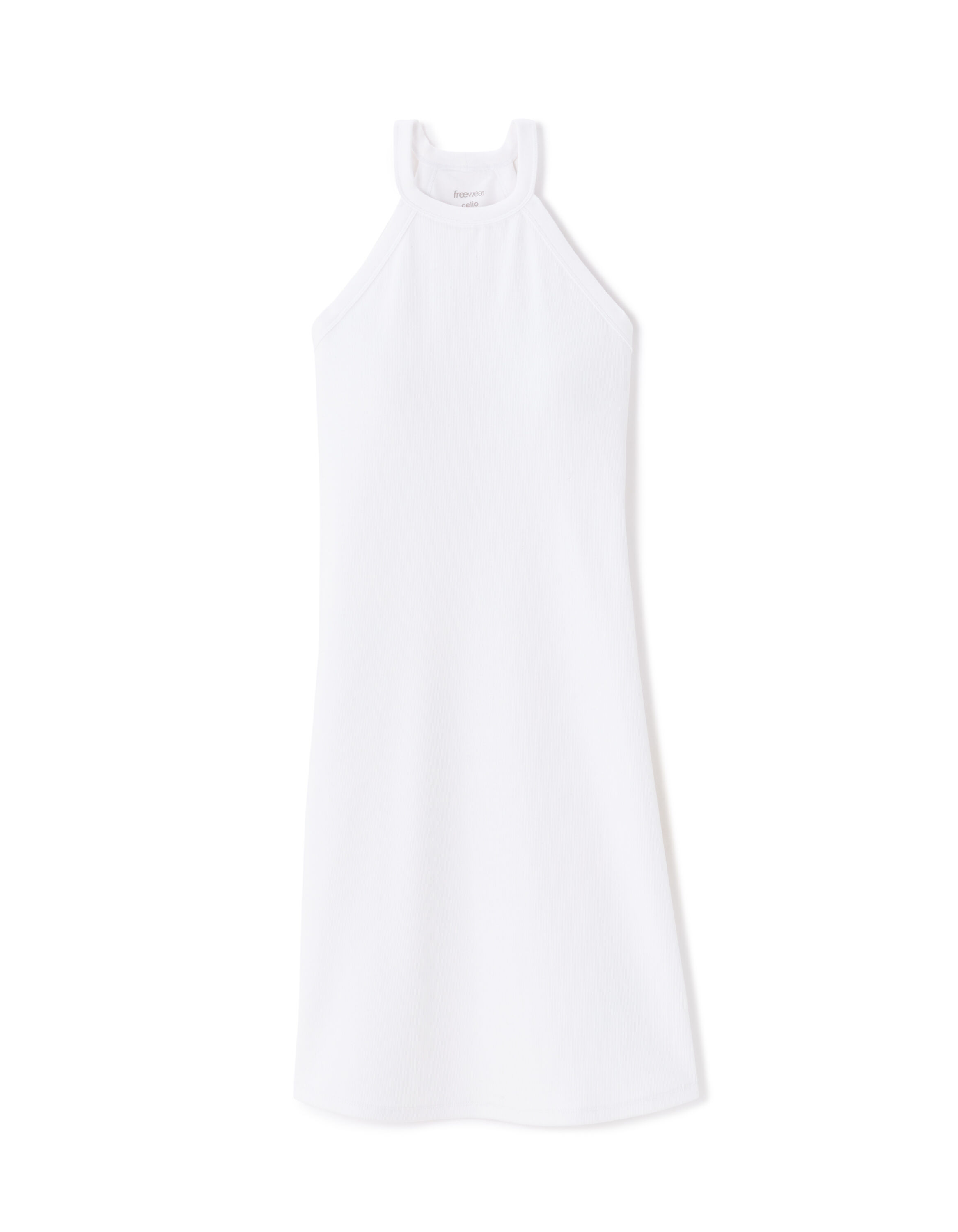 Robe col halter brassière intégrée - blanc
