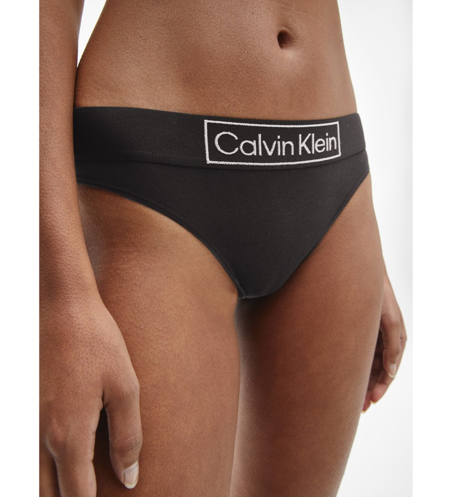 Calcinha fio dental Calvin Klein Reimagined Heritage preta
