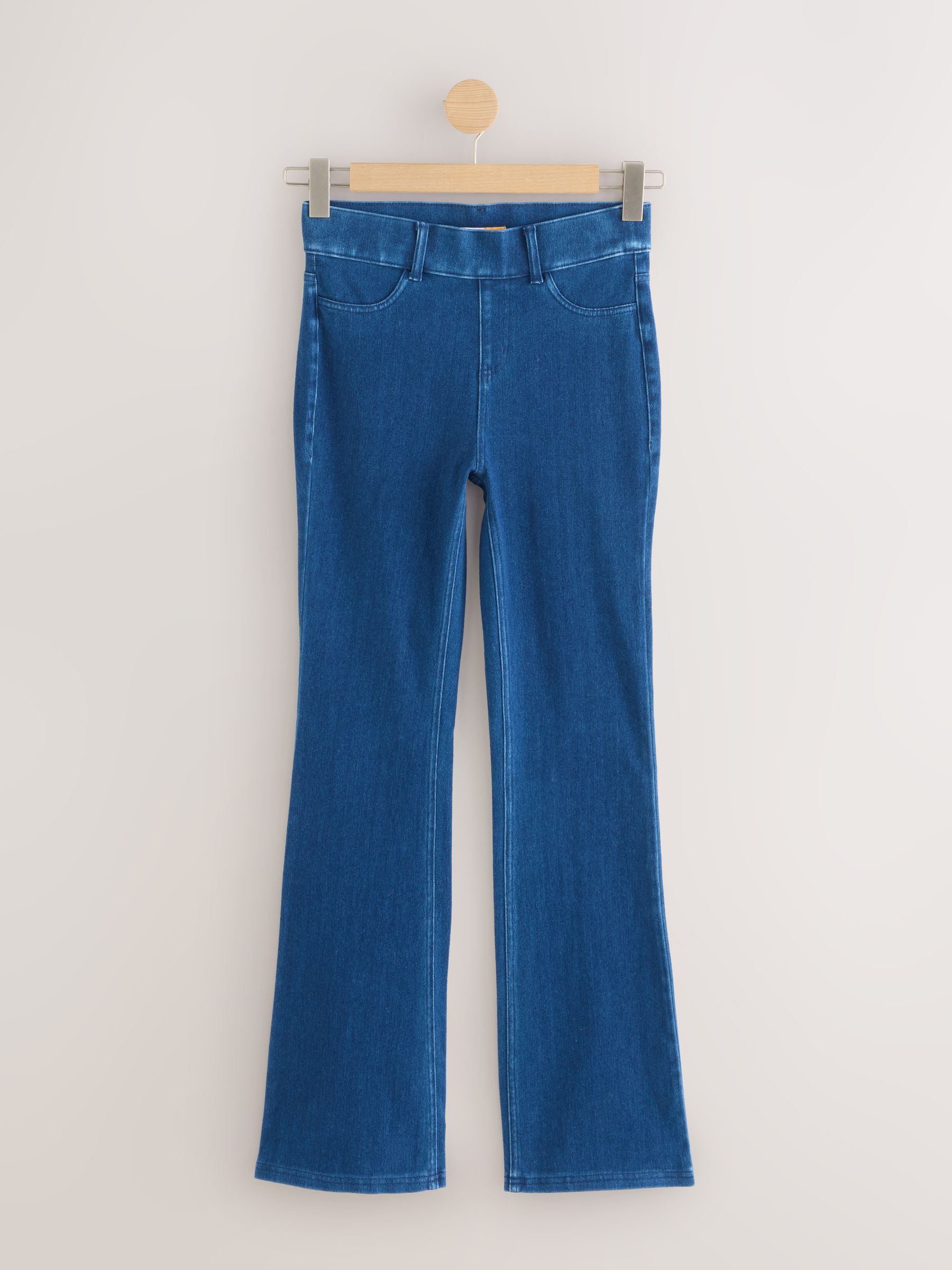 Blauw/Zwart - Set van 2 lange jersey denim bootcut leggings