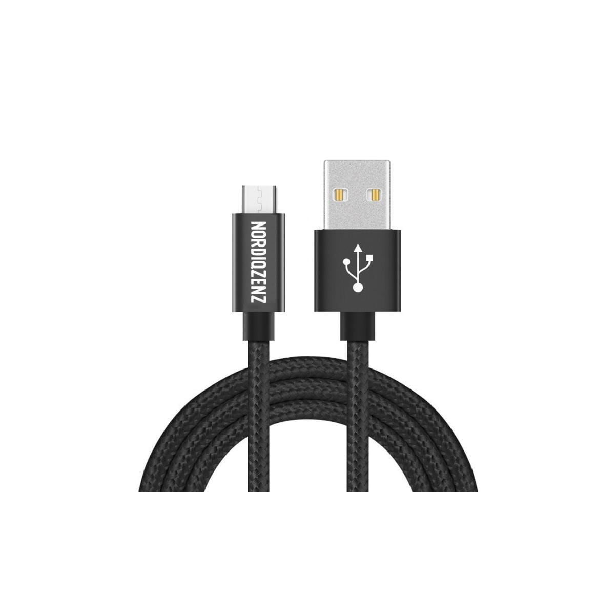 NORDIQZENZ Micro-USB Tekstilkabel, 1m, svart