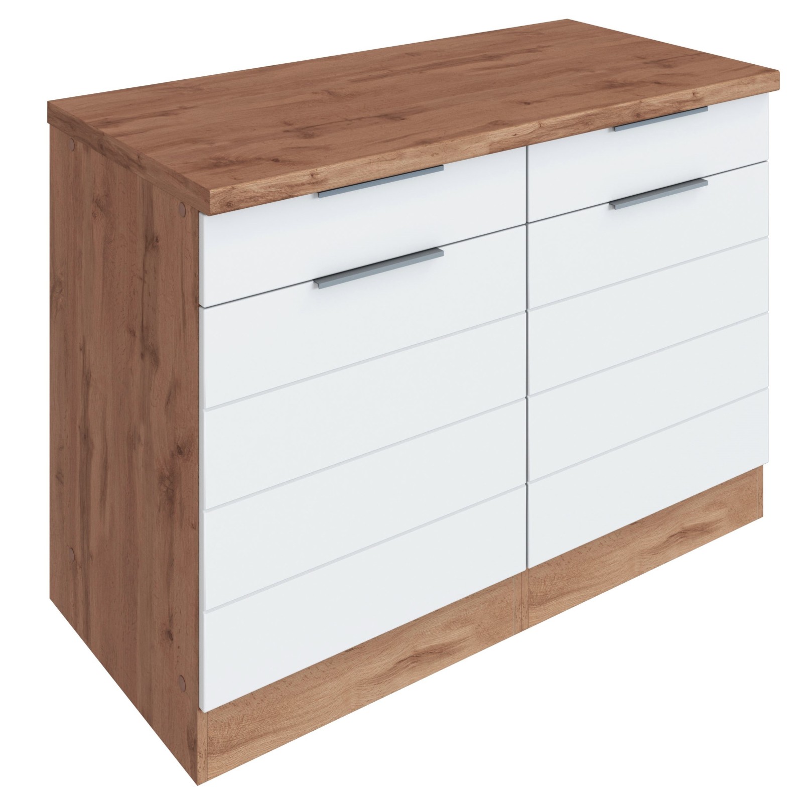 Unterschrank FLORENZ - Wotaneiche-weiß matt - 120 cm