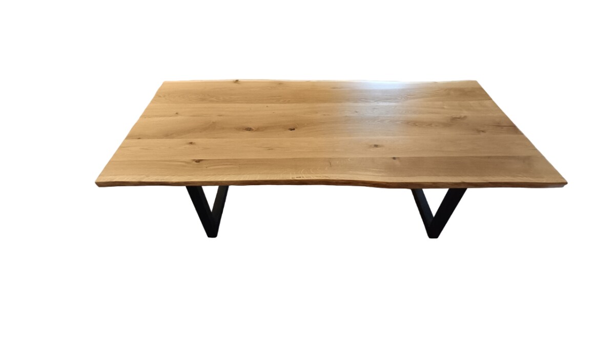 Sedex Esstisch Kowa Baumkantentisch Eichentisch 220/100/4 + U Schwarz