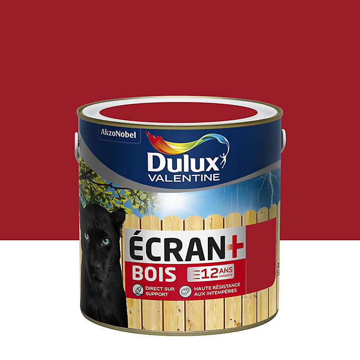 Peinture extérieure bois Ecran+ Bois Dulux Valentine satin géranium 2L