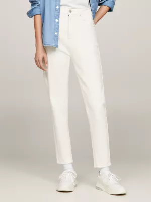 Calça jeans slim de cintura ultra alta para mães