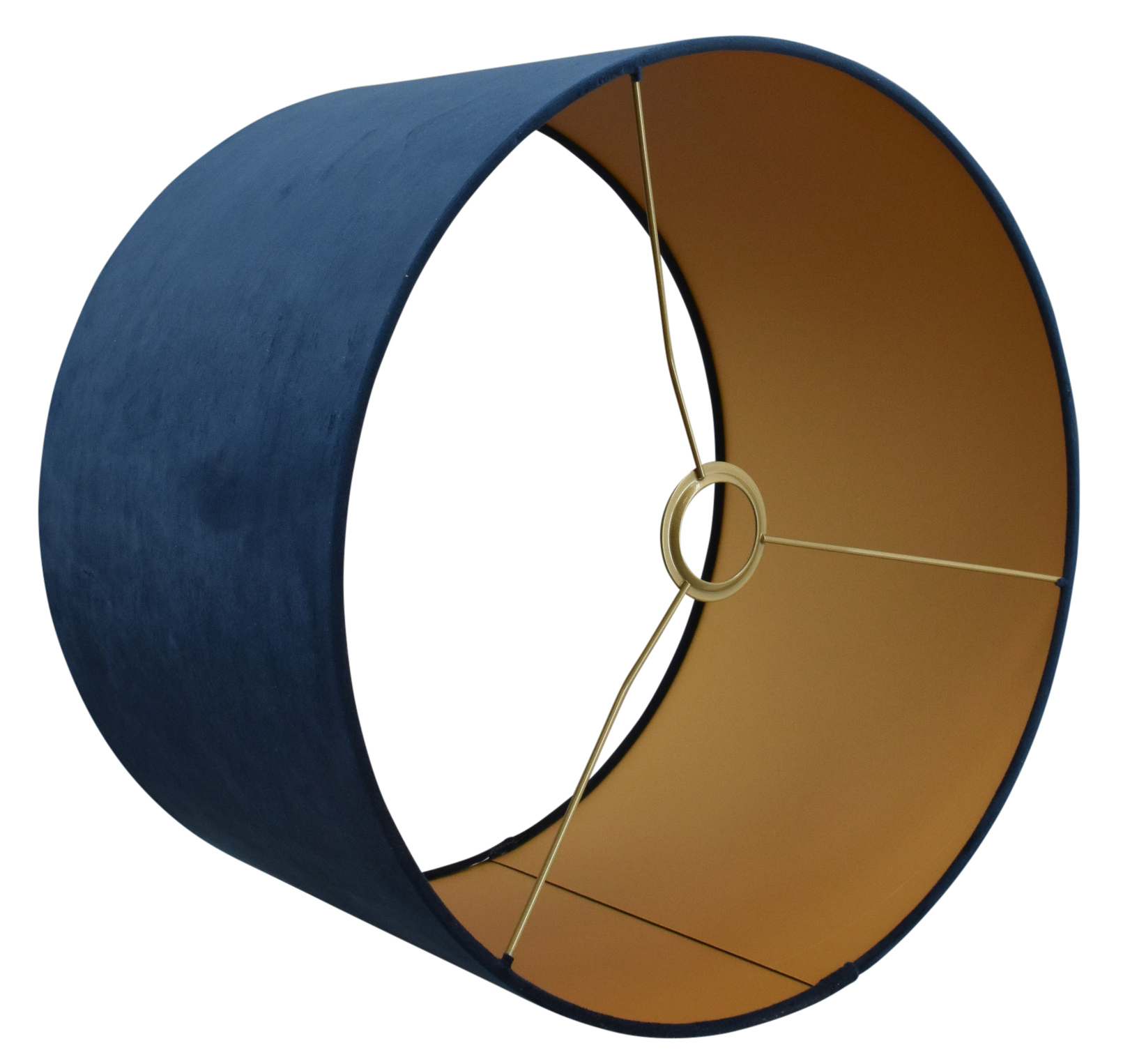 Lampenkap Alice blauw op goud 40x40x25cm