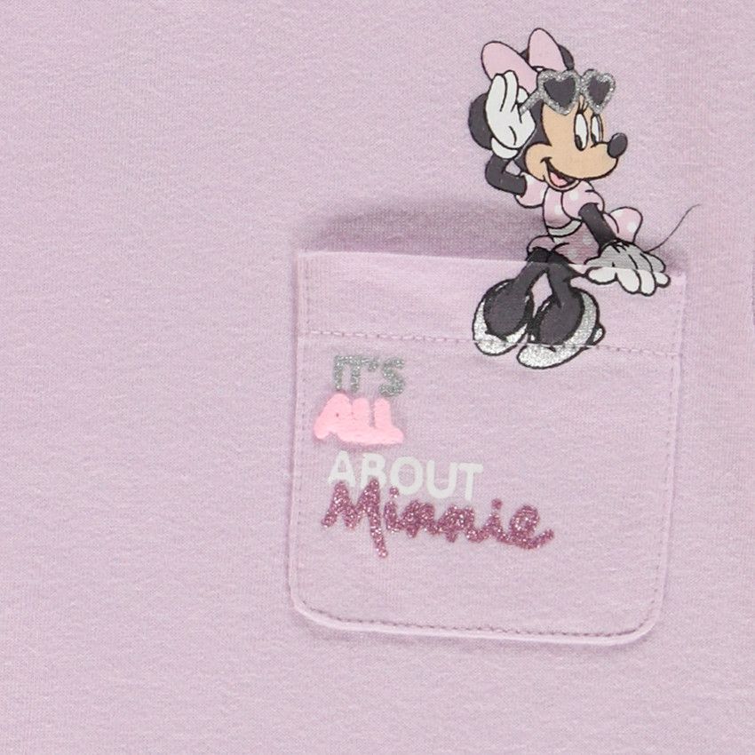 T-shirt manches courtes en jersey print Minnie Disney pour bébé fille - Lilas