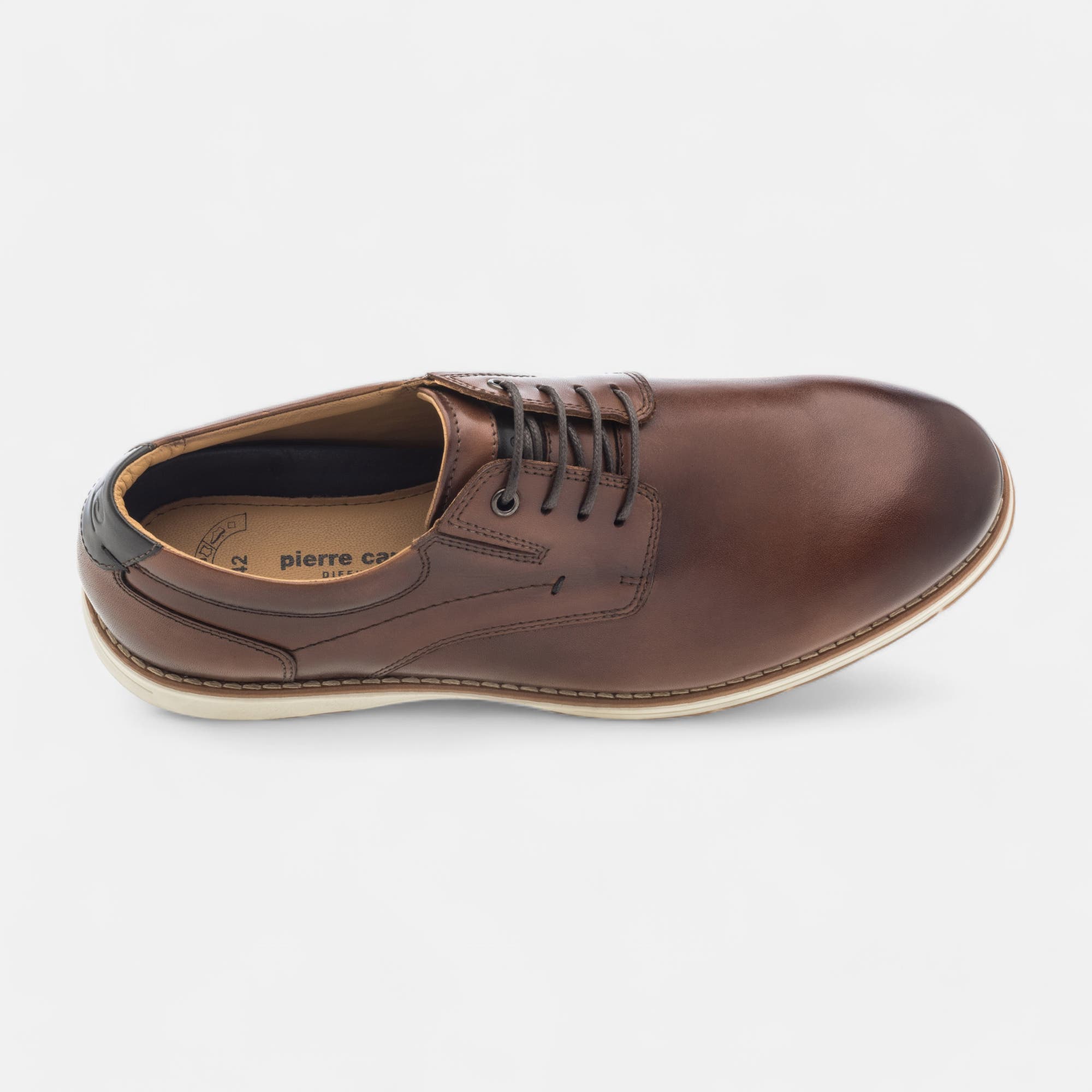 Derbies Homme en cuir cognac