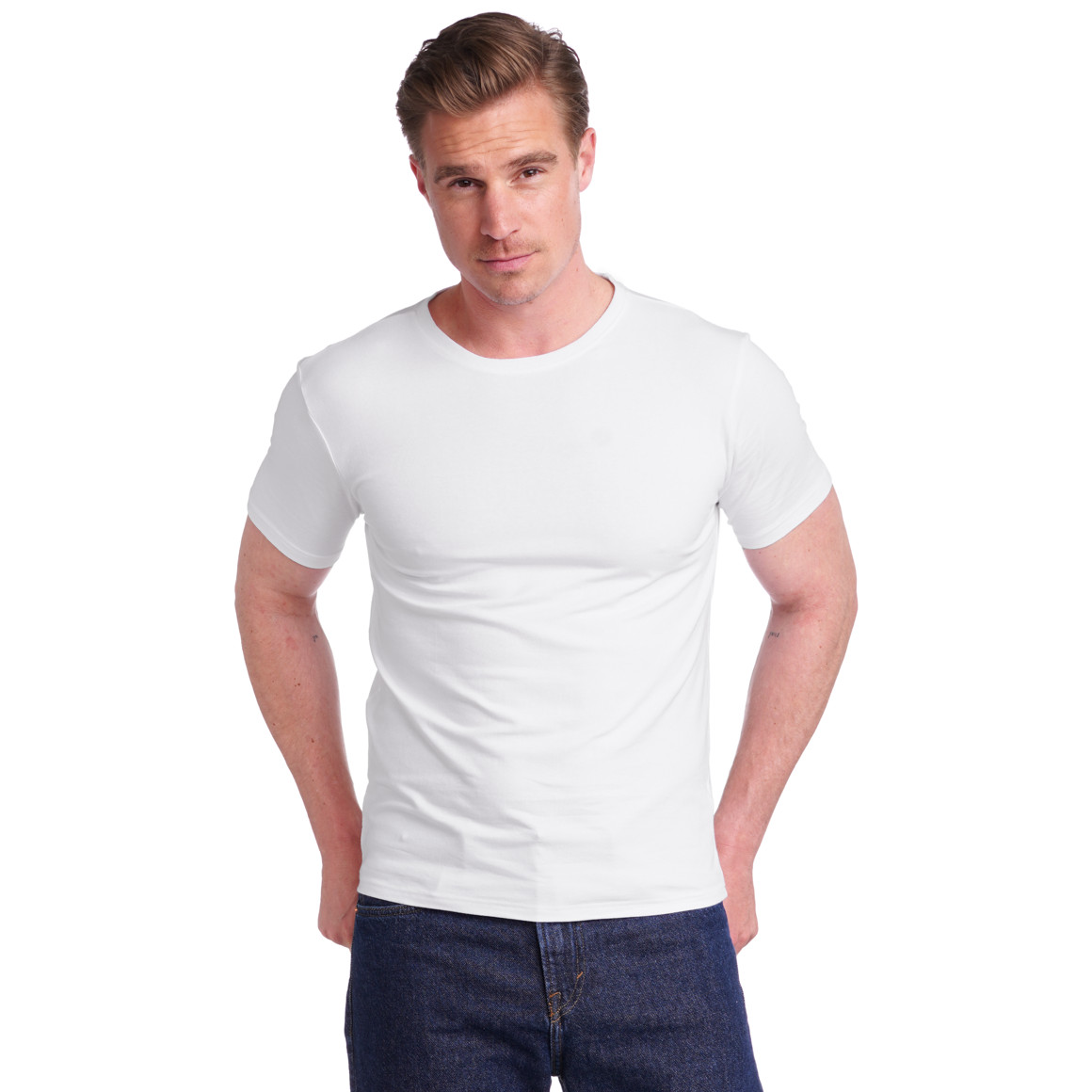 VanVaan Herren T-Shirt mit Rundhalsausschnitt weiss