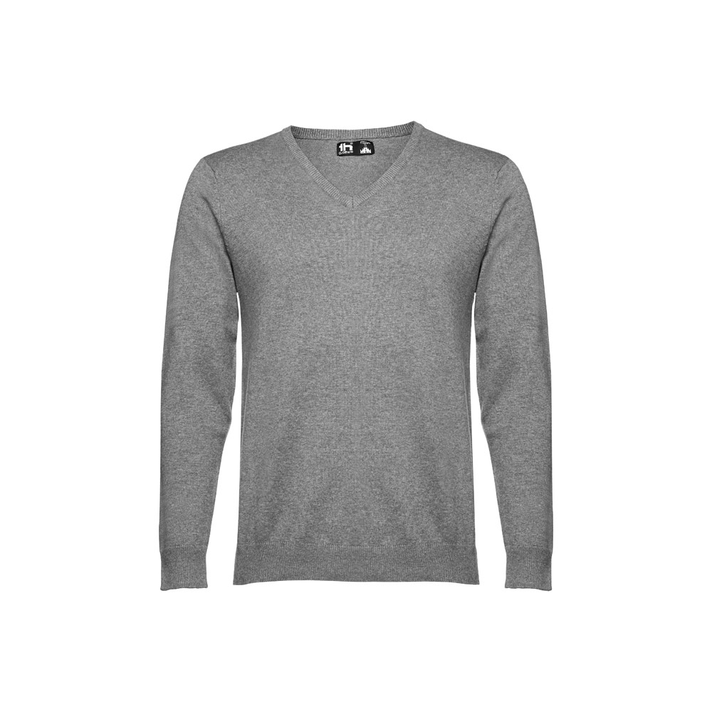 TH Clothes 30149 - Pull col V pour homme en coton et polyamide