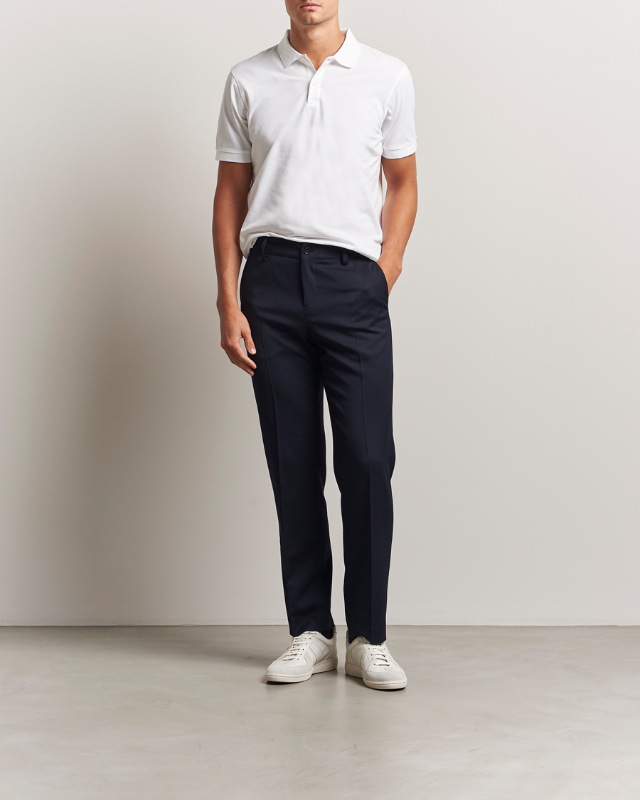 Sunspel Short Sleeve Pique Polo White