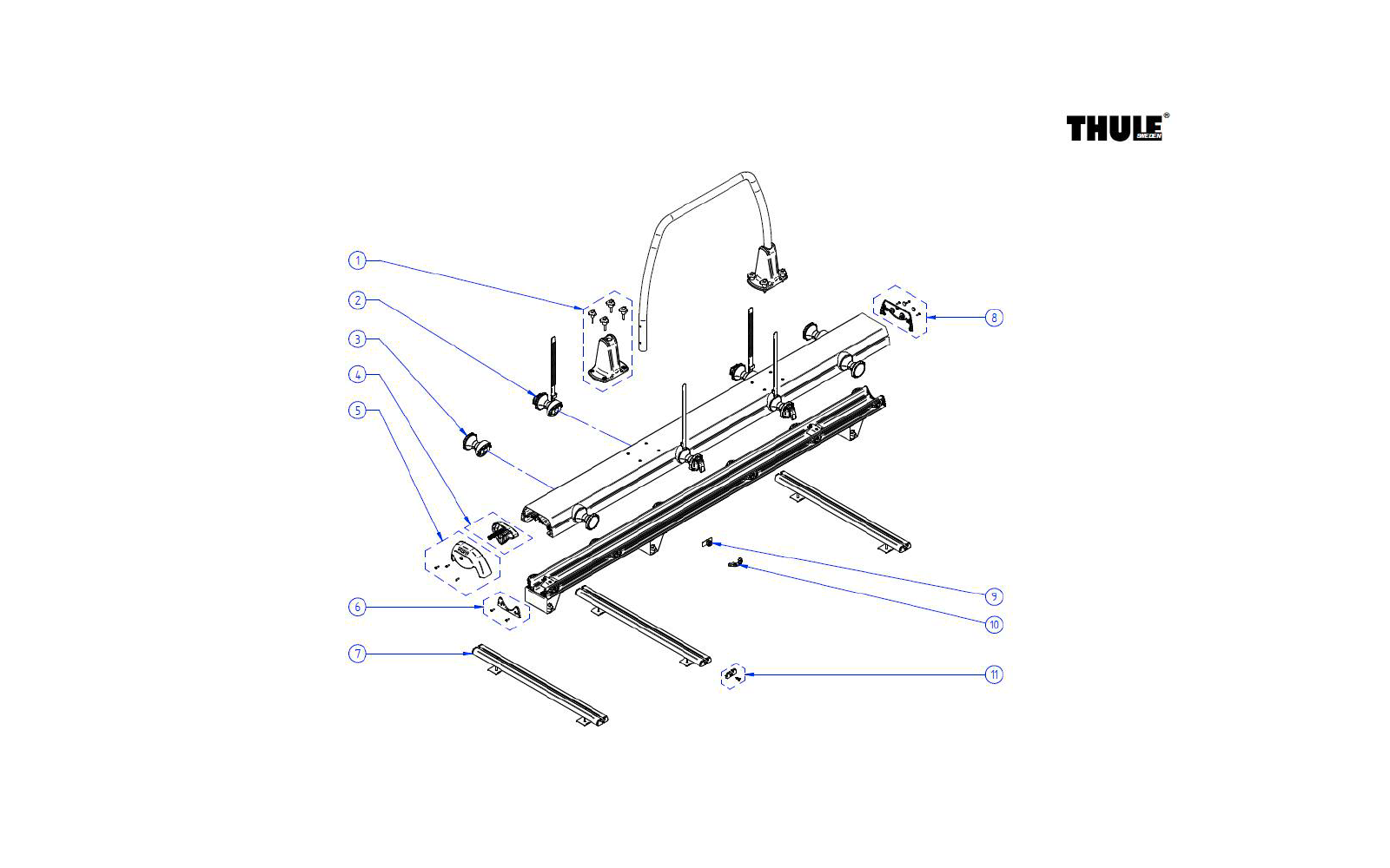 Thule Endkappen für Montageschiene 6 Stück für Fahrradträger VeloSlide – Thule Ersatzteilnummer 1500603405
