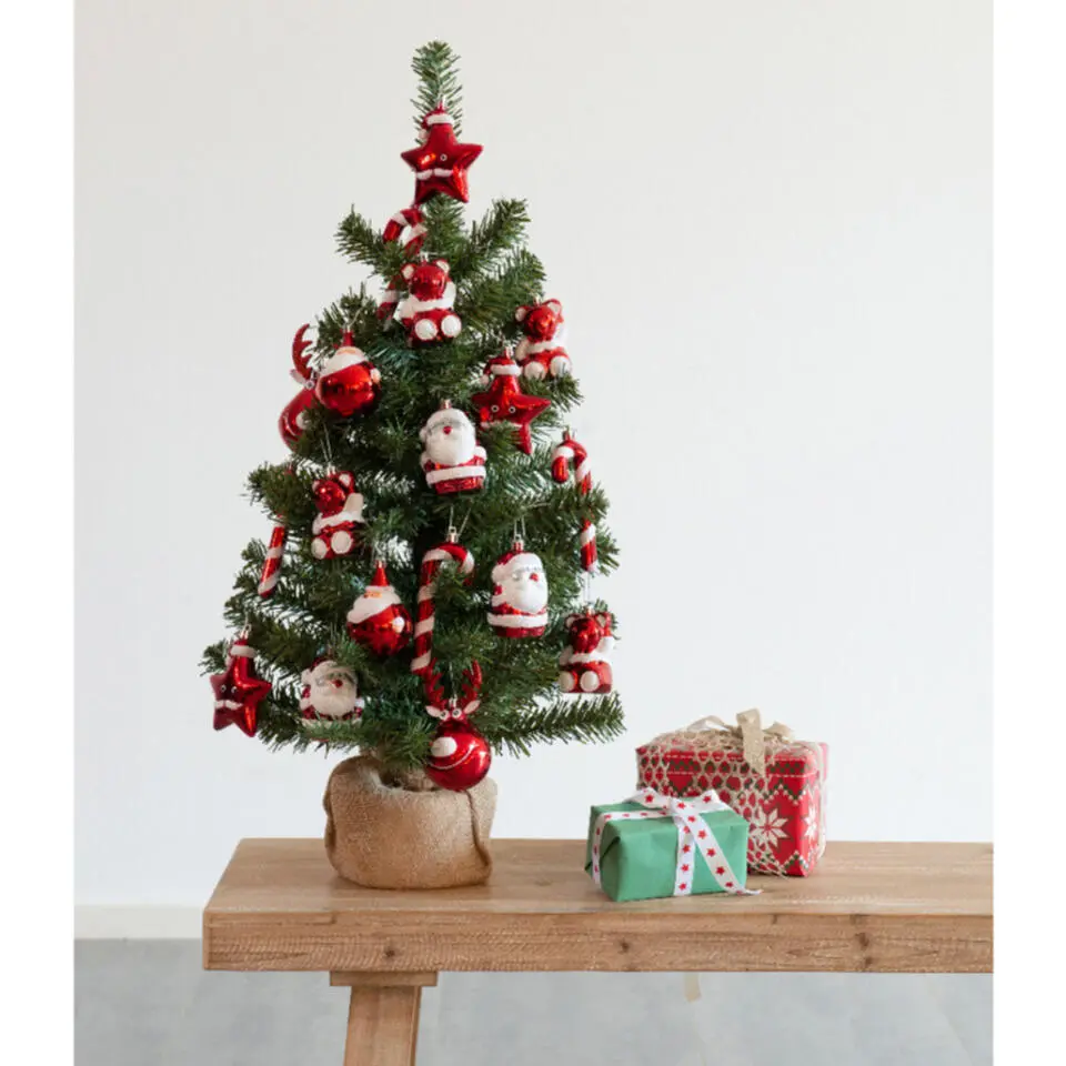 Bellatio Decorations Kunstboom - H75 cm - met kerstversiering