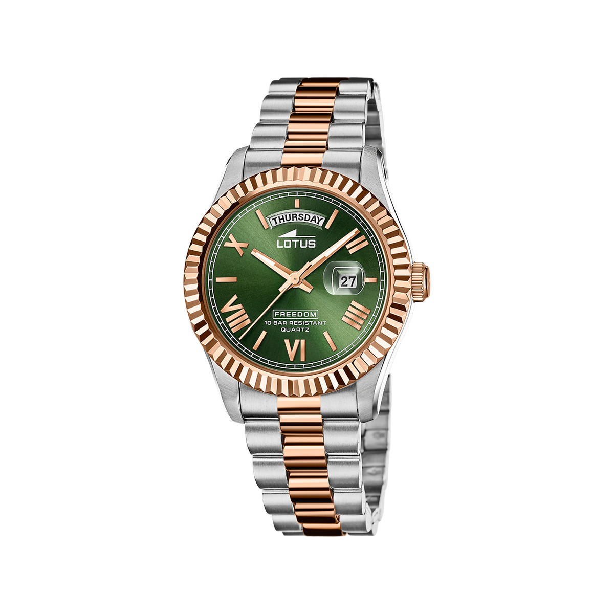 Montre LOTUS Freedom homme bracelet acier bicolore rose