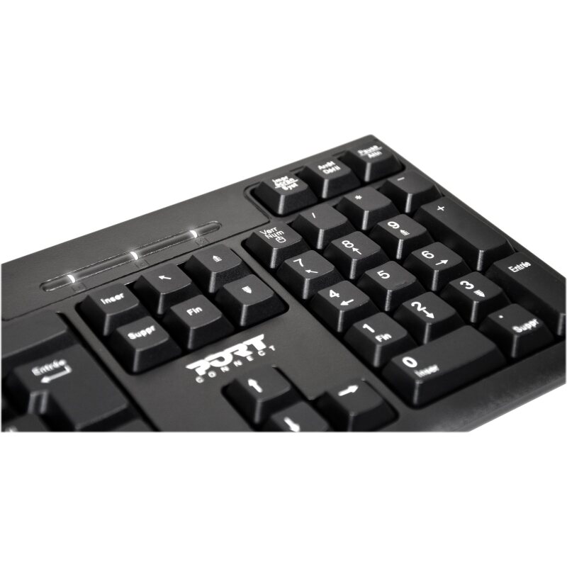 Port Designs 900753 clavier Bureau USB AZERTY Français Noir