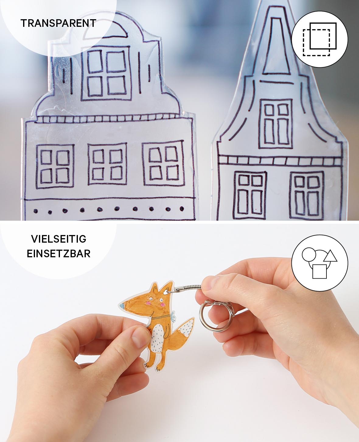 (5er Set) Transparent Schrumpffolie A4 DIY Bastel Folie