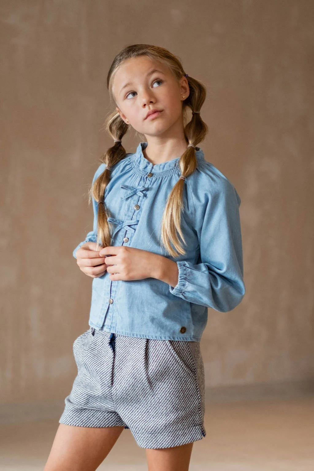 Like Flo denim blouse lichtblauw