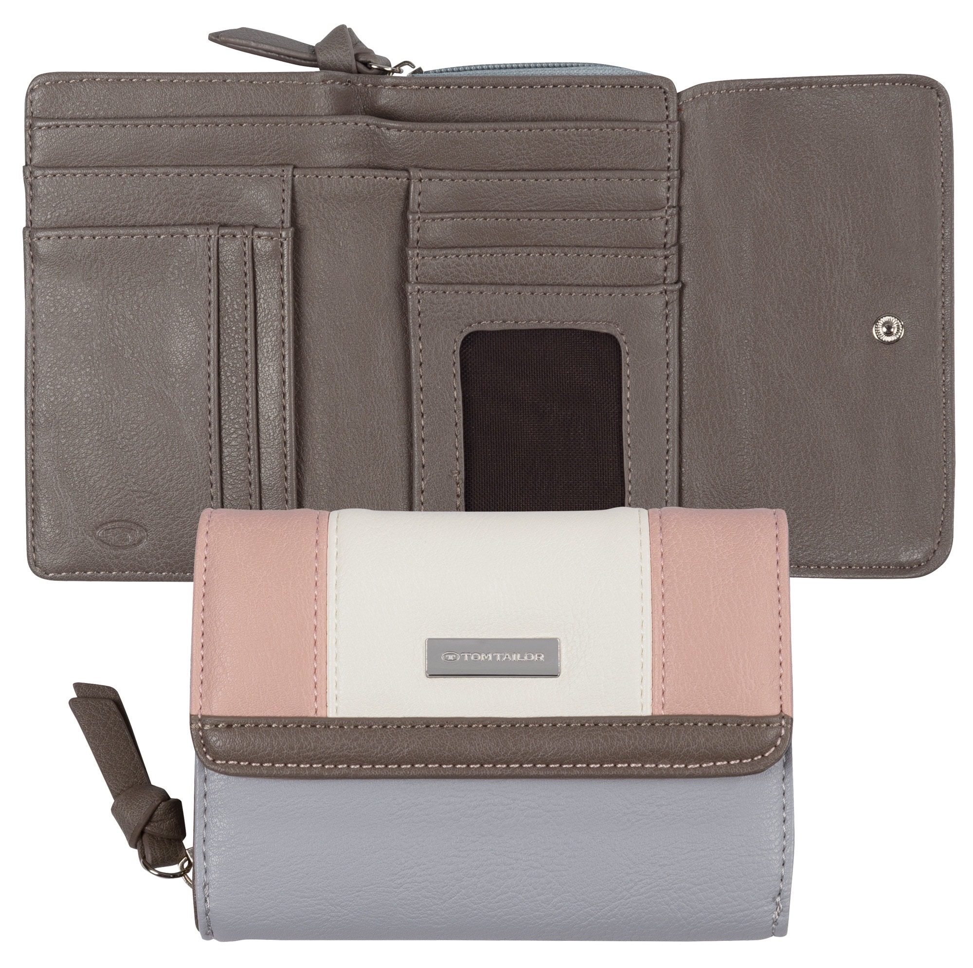 TOM TAILOR Geldbörse »Juna« aus soft genarbtem ledrigen Material mit glänzenden Metall-Accessoires