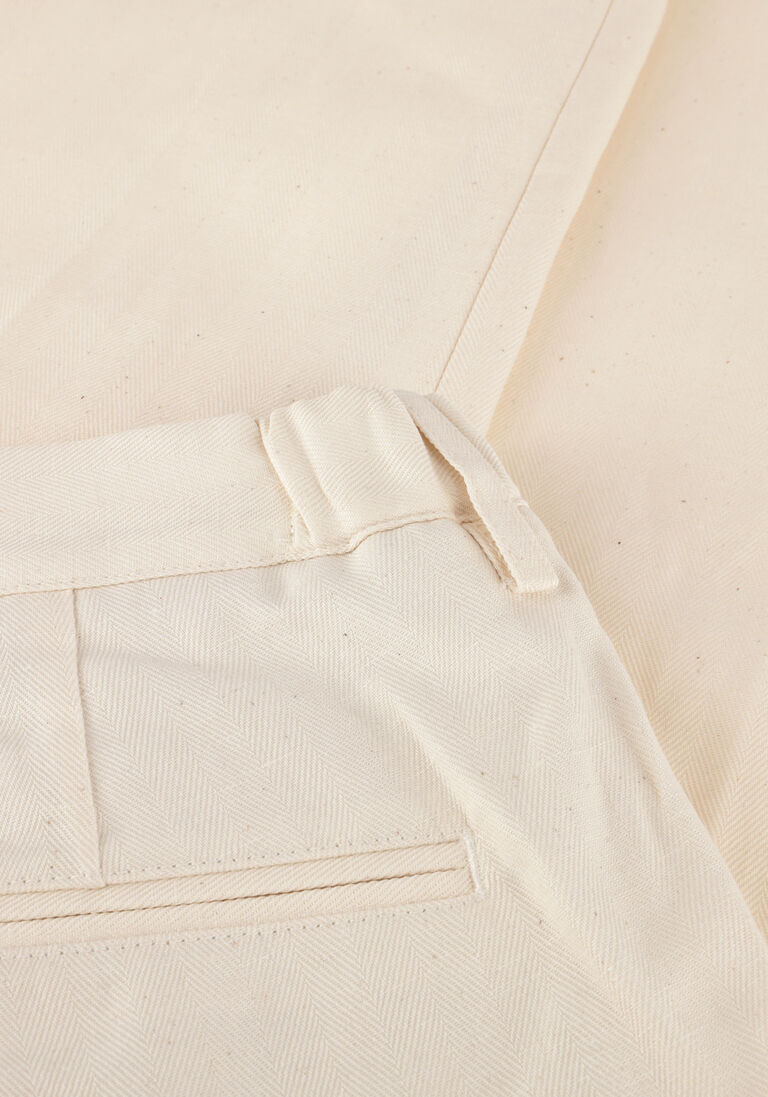 creme profuomo chino trouser rf herringbone