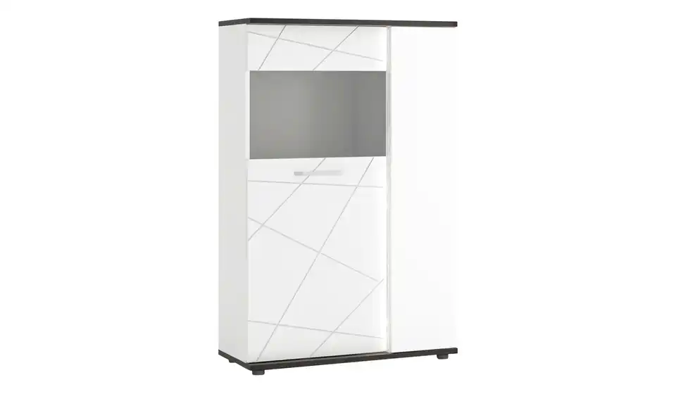 Highboardvitrine Venezia Tür mit Glaseinlage links