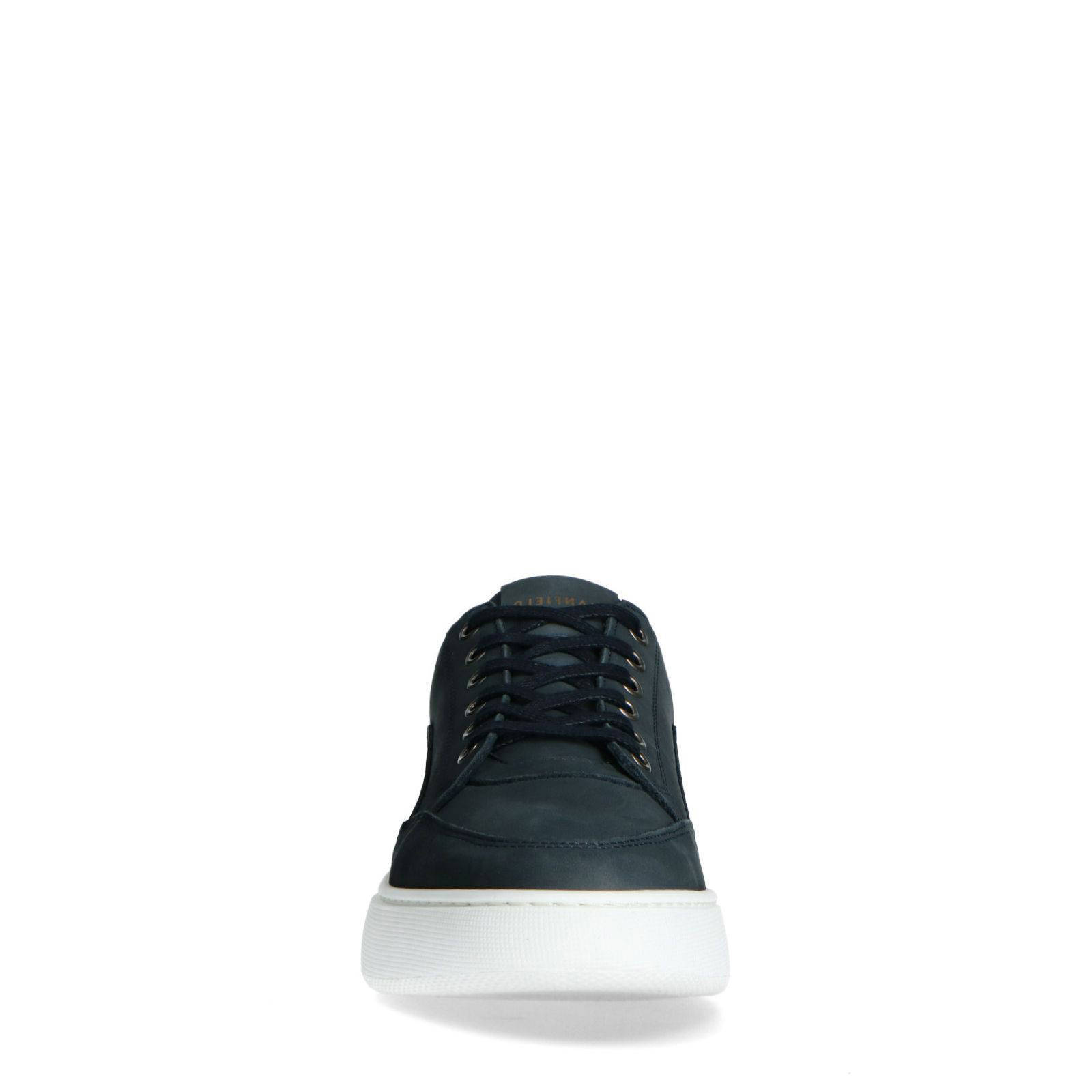 Manfield nubuck sneakers donkerblauw
