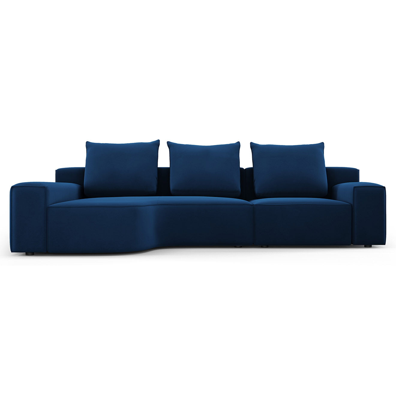 Mazzini Sofas Canapé d'angle Gauche Velours Ivy 4 Places bleu roi - 280x137x89 cm