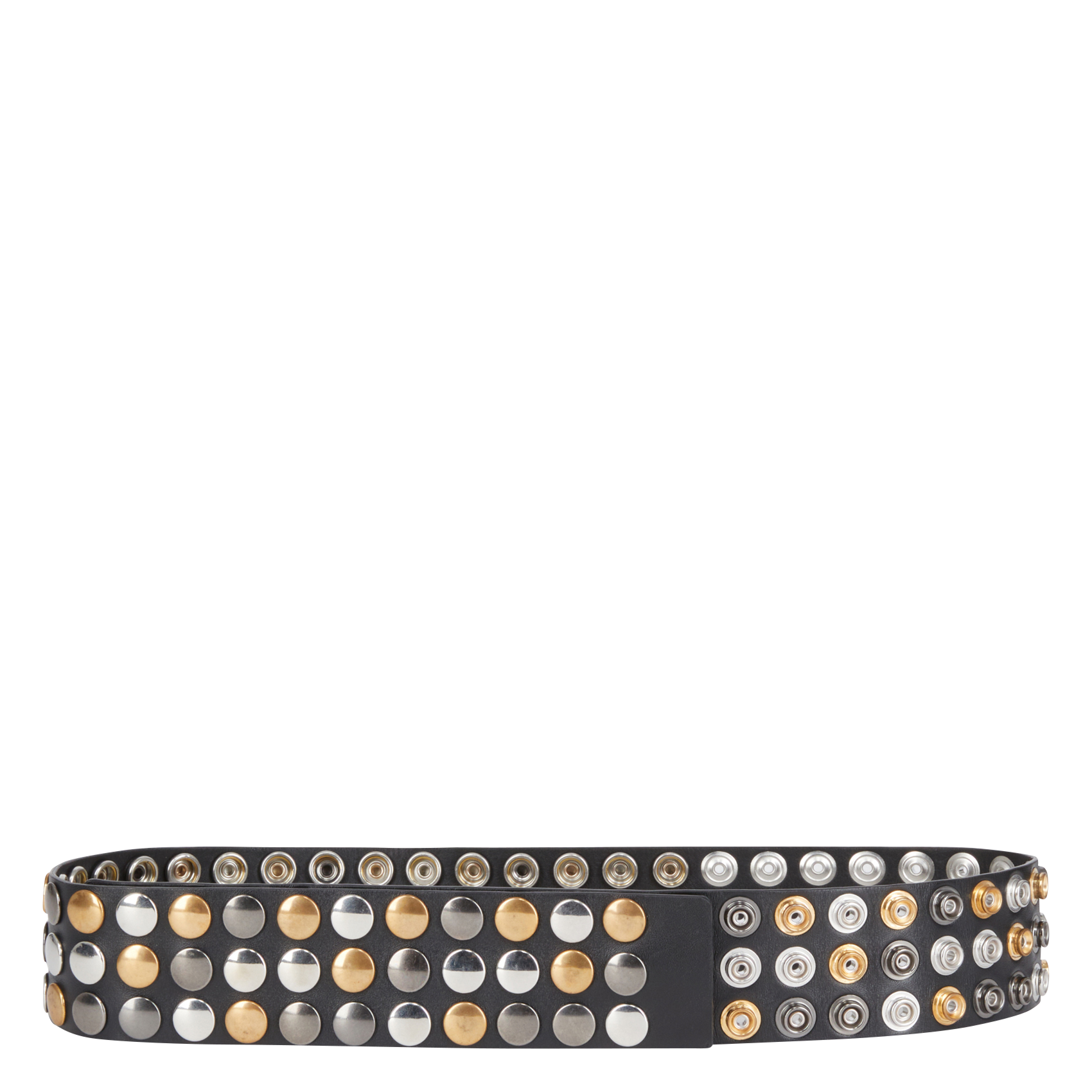 Ceinture à strass en cuir| Noir