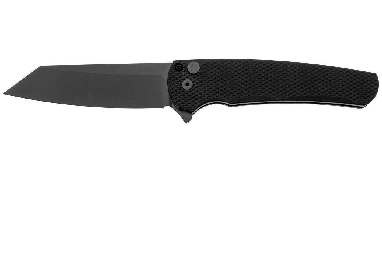 Pro-Tech Malibu 5406 Black DLC MagnaCut Reverse Tanto, Textured Black Aluminum, zakmes