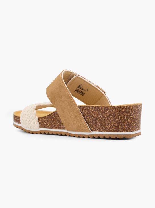 ESPRIT Tieffussbett-Pantolette Cognac