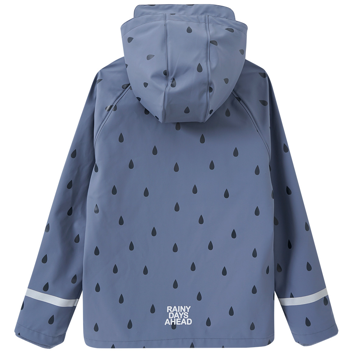 Yigga Kinder Regenjacke mit Regentropfen-Muster blaugrau