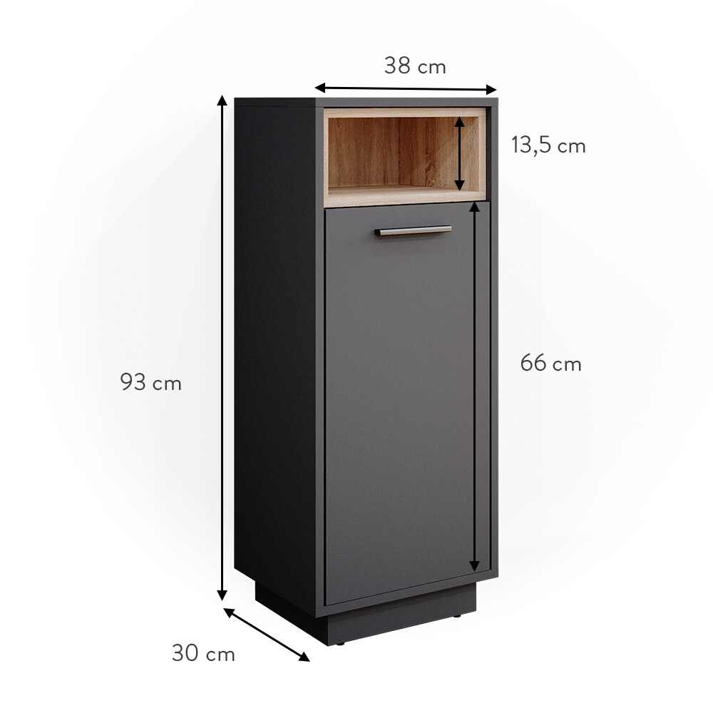 Vicco Badschrank Badezimmerschrank Midischrank Beatrice anthrazit Badregal Badmöbel