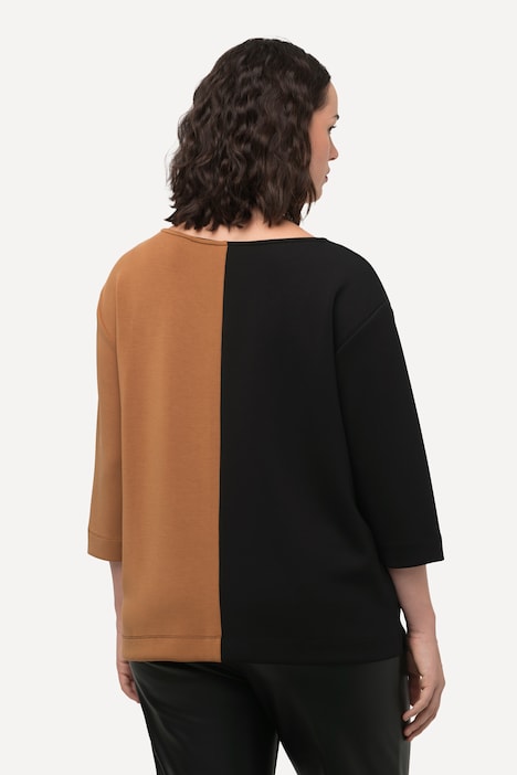 Sweatshirt, Colorblocking, Rundhals, 3/4-Arm
