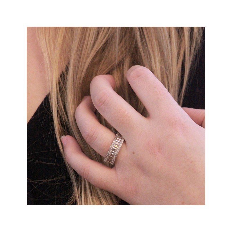 Bague Glamour Lock - Argenté et Cristal